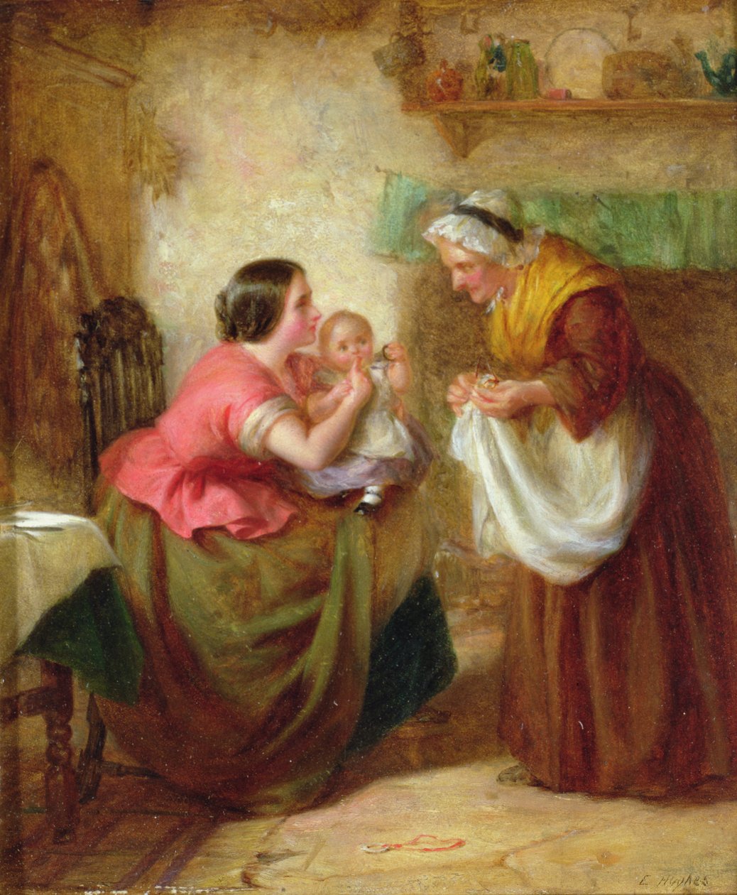 Den første tannen (olje på panel) av Edward Hughes