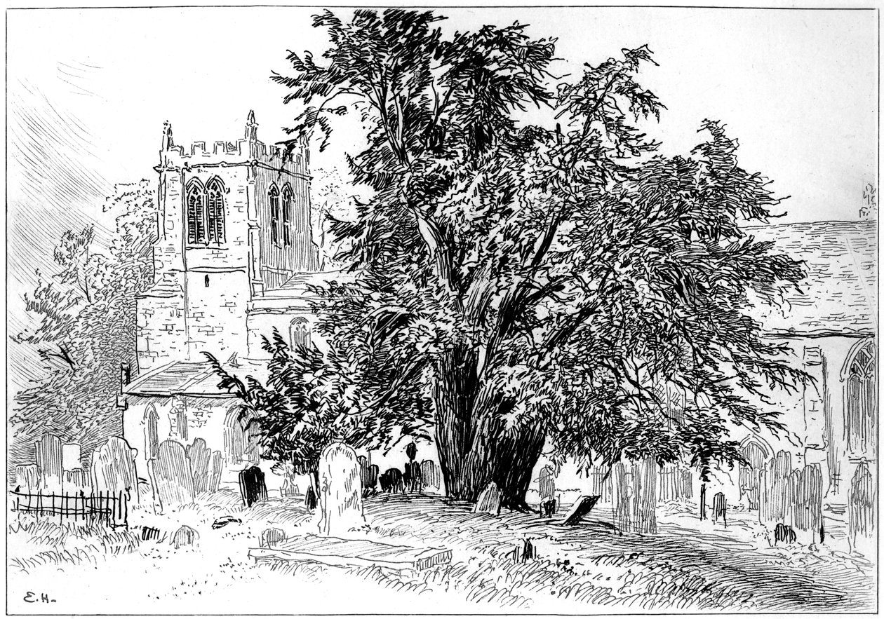 Snitterfield kirke, Snitterfield, Warwickshire, 1885. av Edward Hull