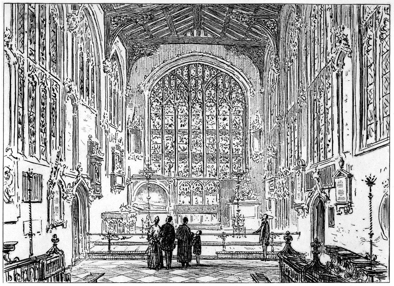 Koret til Stratford kirke, Stratford-upon-Avon, Warwickshire, 1885. av Edward Hull