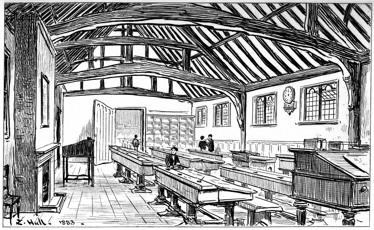 Grammatikkskolen, Stratford-upon-Avon, Warwickshire, 1885. av Edward Hull