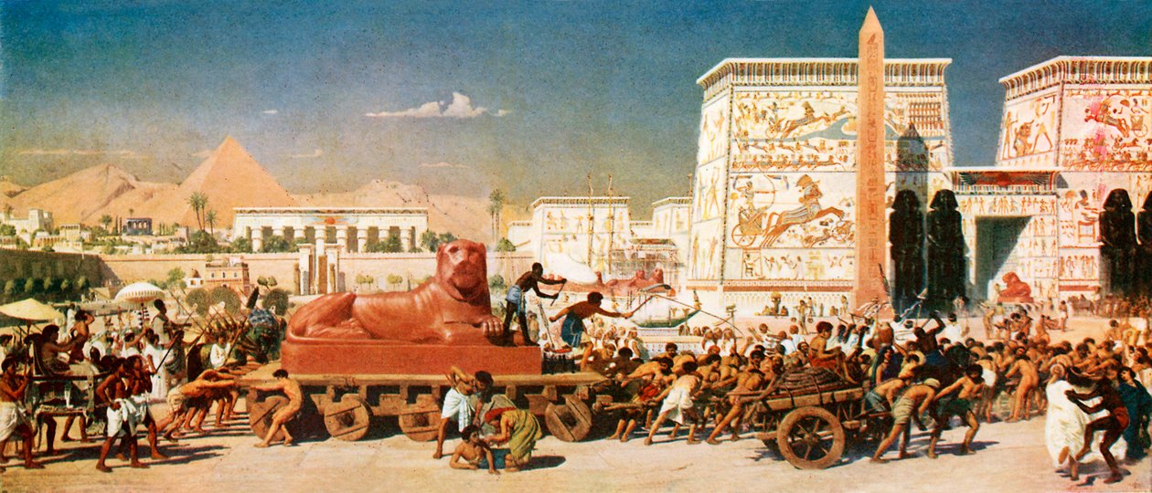 Israel i Egypt (fargelitografi) av Edward John (after) Poynter