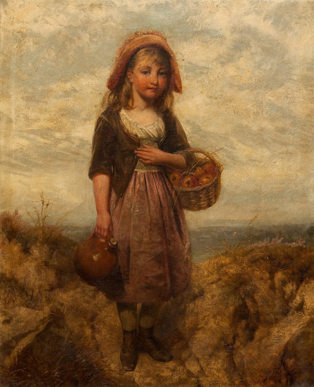 Jente med en kurv med epler av Edward John Cobbett