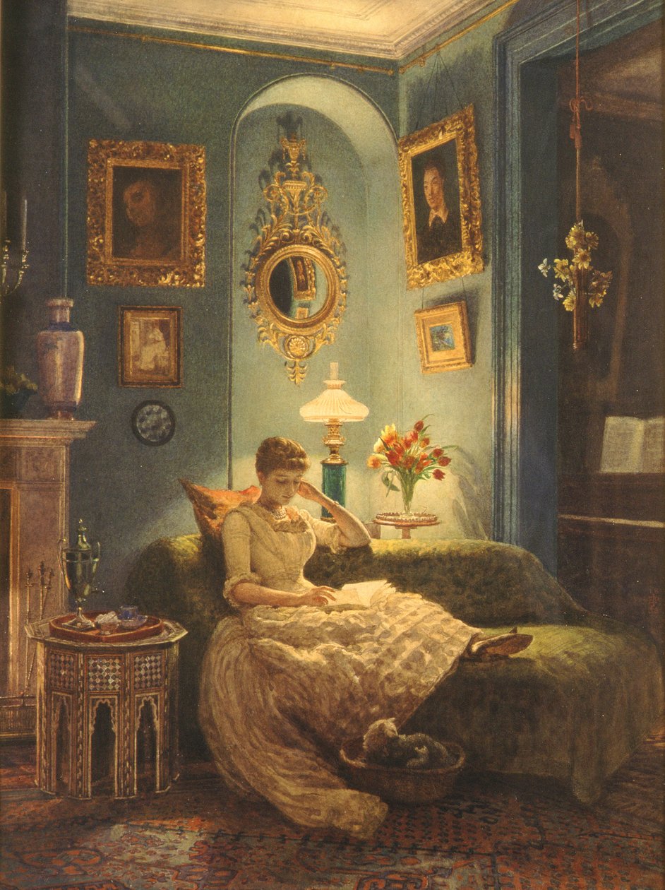 En kveld hjemme, 1888 av Edward John Poynter