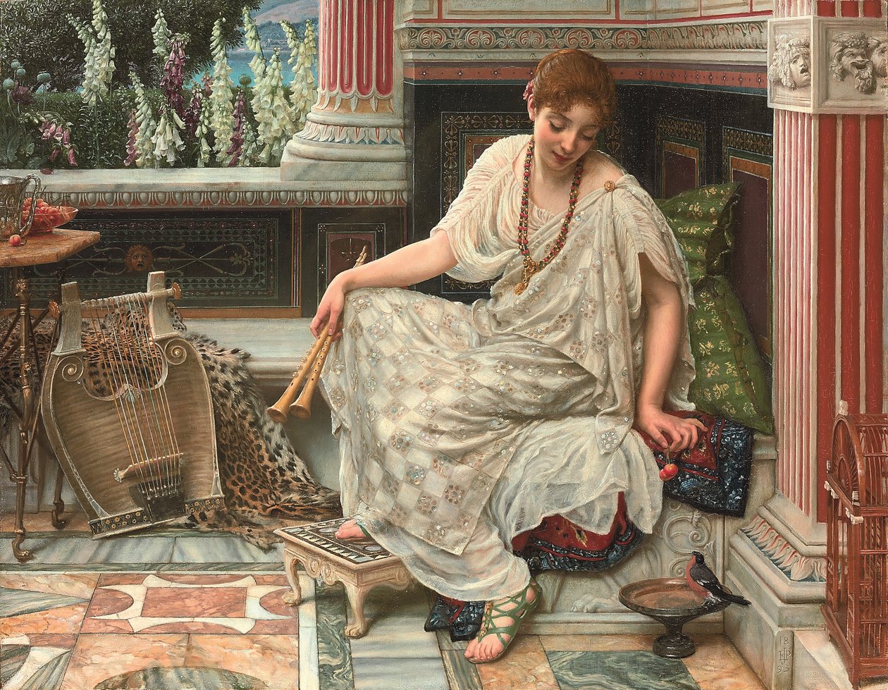 Chloe. Søt lært, klok i melodi og lutt (olje på lerret) av Edward John Poynter