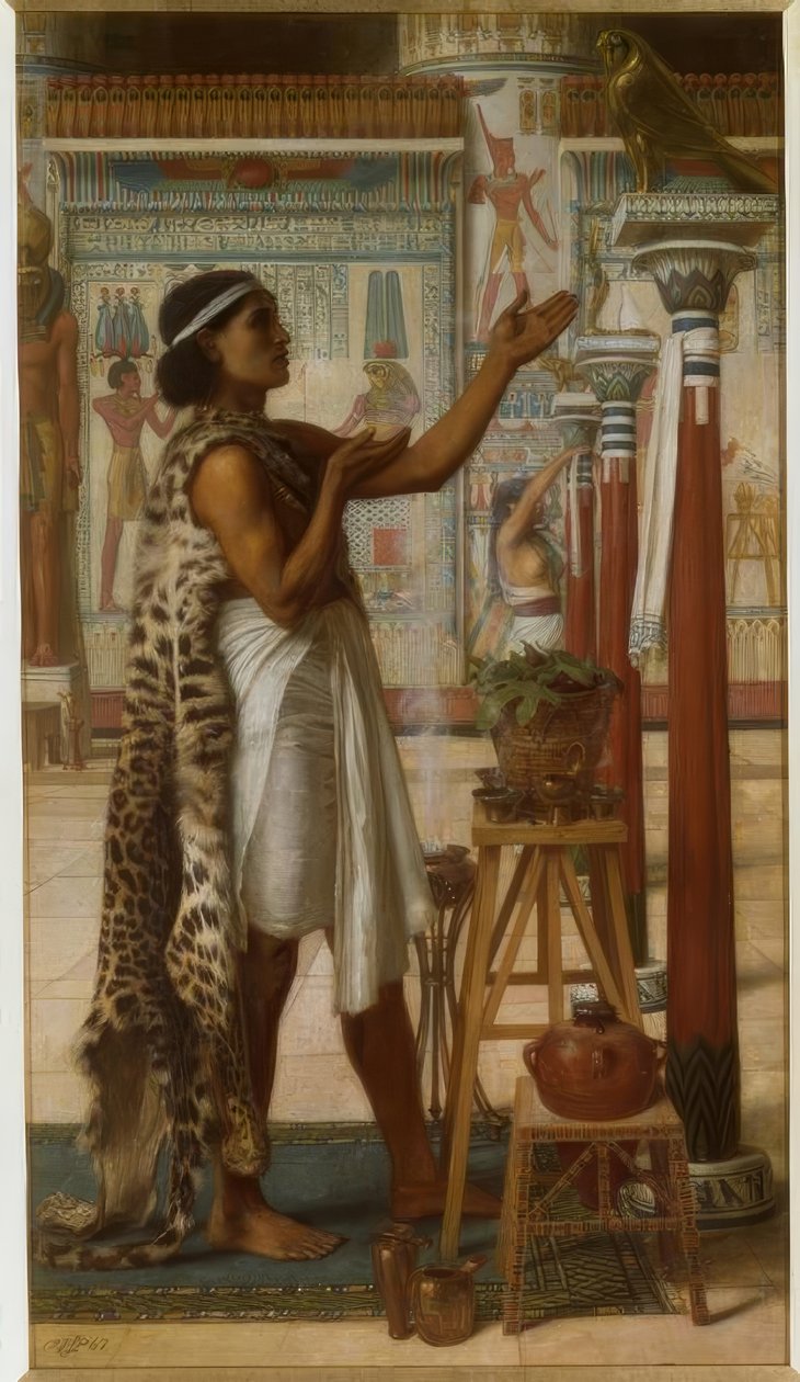E.J Poynter, tilbedelse av Ra ​​/ maleri, 1867 av Edward John Poynter