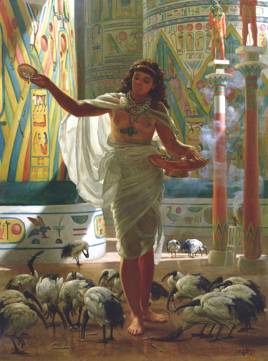 Mate den hellige Ibis i Halls of Karnac (olje på lerret) av Edward John Poynter