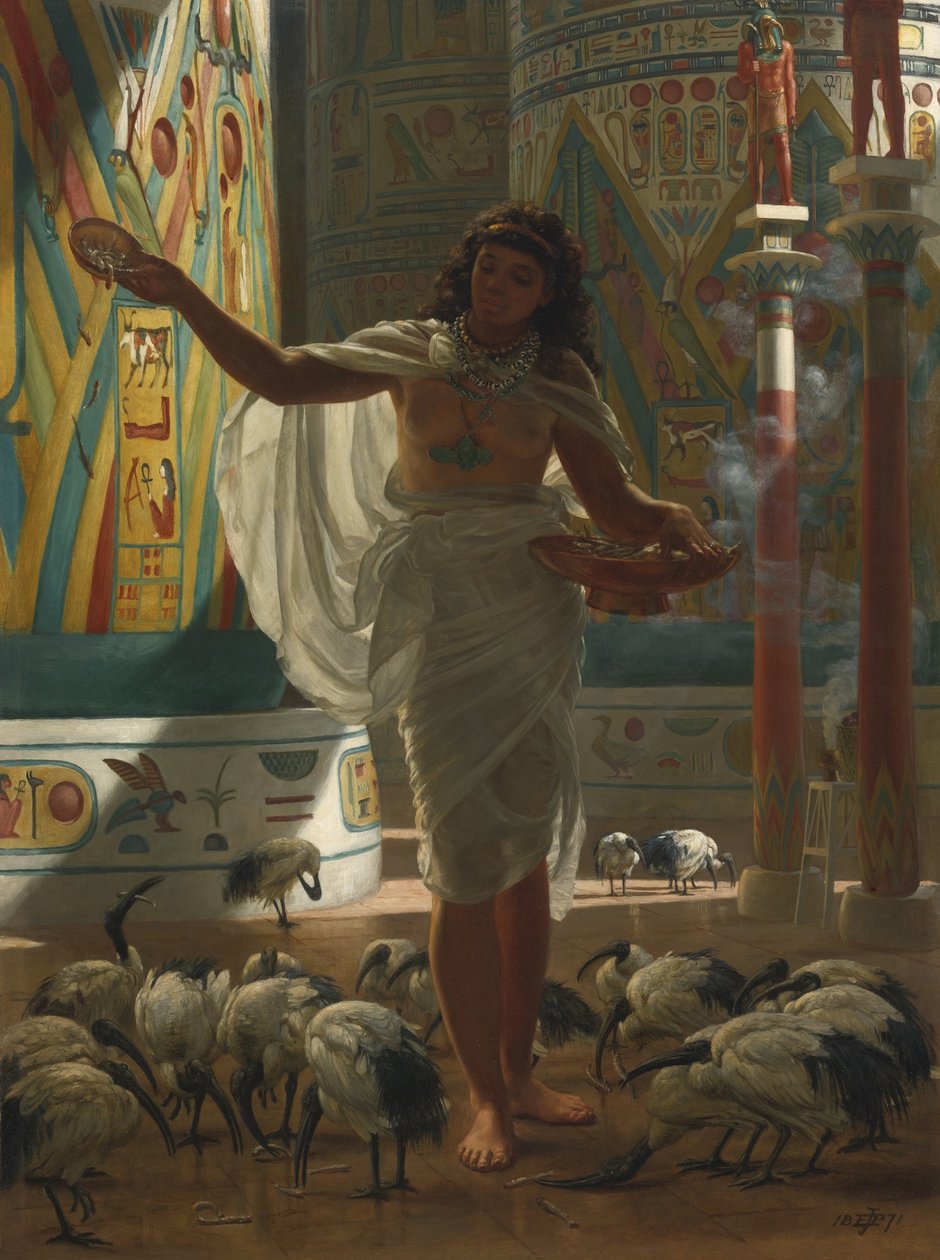 Mating av den hellige Ibis i Hallene i Karnak, 1871 av Edward John Poynter