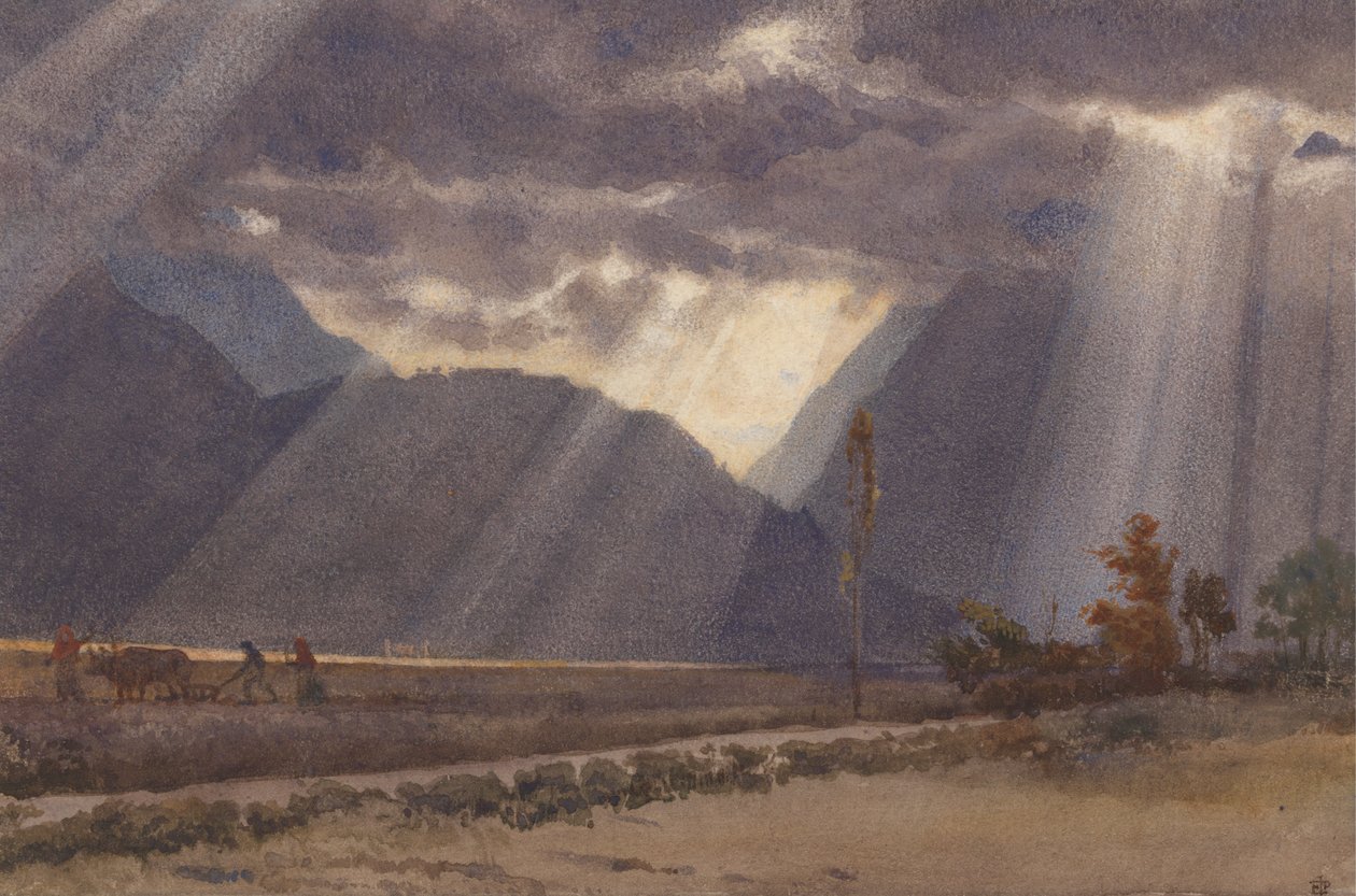 Landskap nær Ageles - Gazost ved foten av Pyreneene av Edward John Poynter