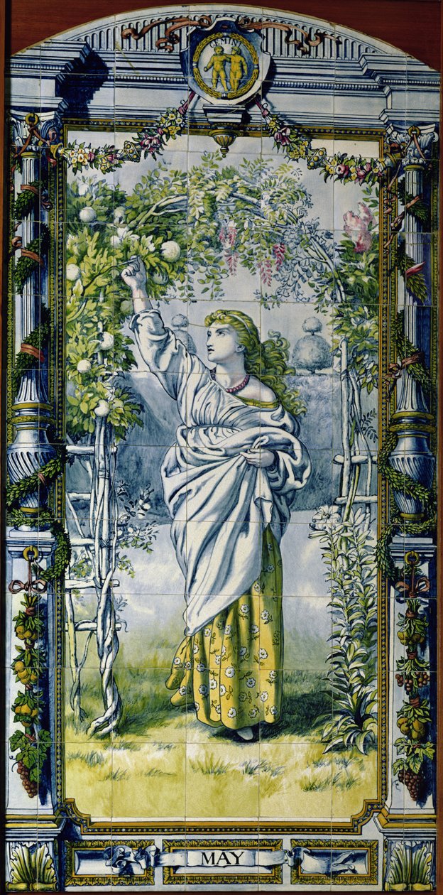 mai, fra en serie med flispaneler for det nederlandske kjøkkenet, 1867-8 av Edward John Poynter