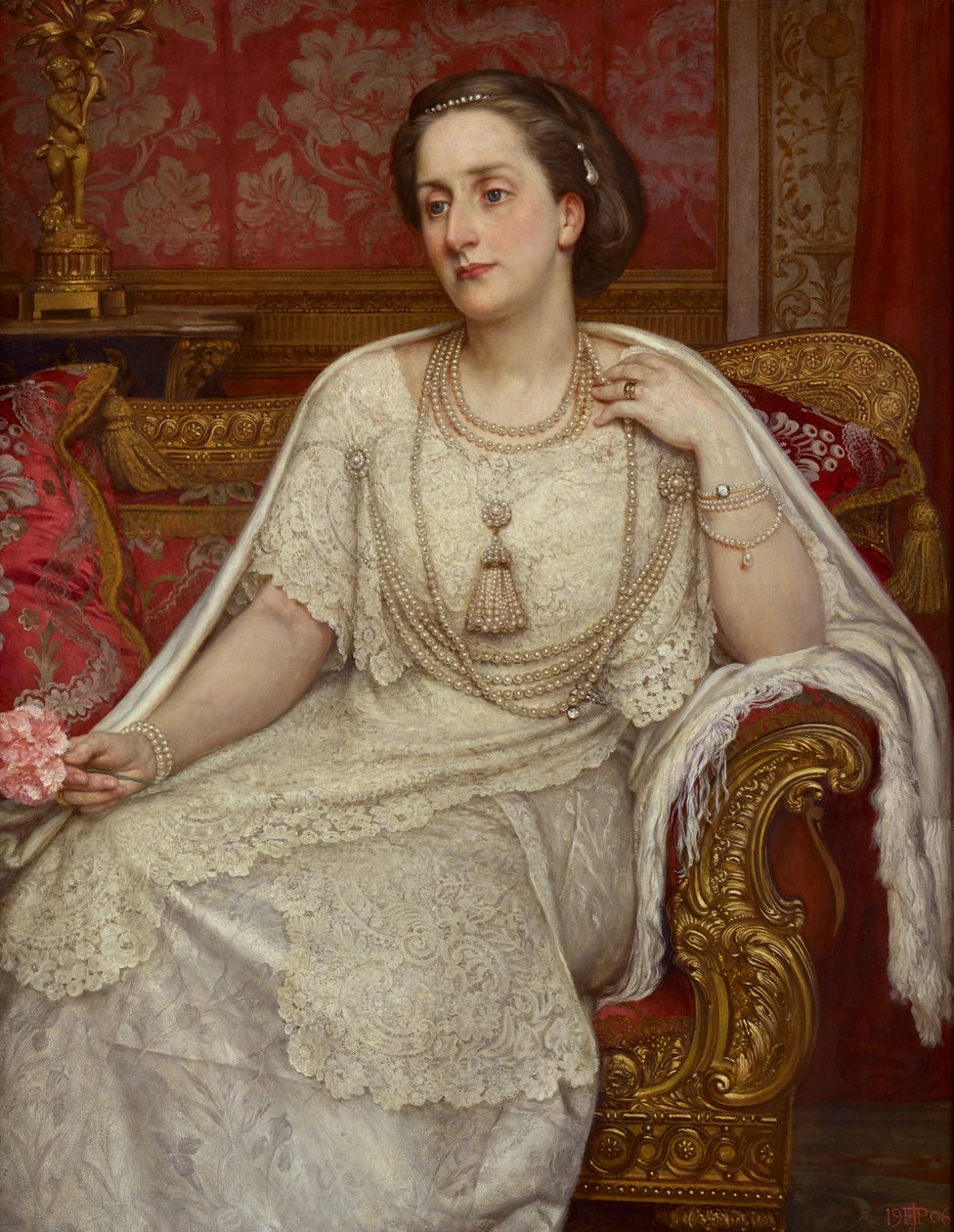 Portrett av Lady Edith, kone til Henry, 7. hertug av Northumberland av Edward John Poynter