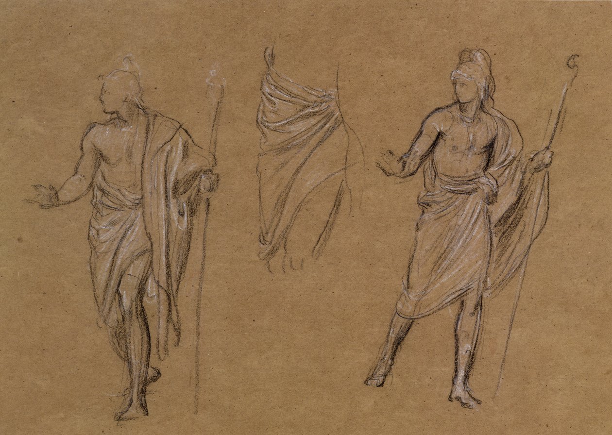 Studie av hyrder, ca. 1875 (kritt på papir) av Edward John Poynter