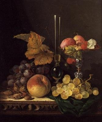 Stilleben med frukt og nøtter av Edward Ladell