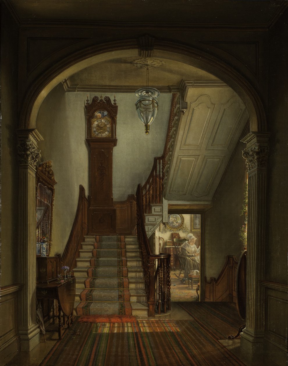Gammel klokke på trappen, 1868 av Edward Lamson Henry