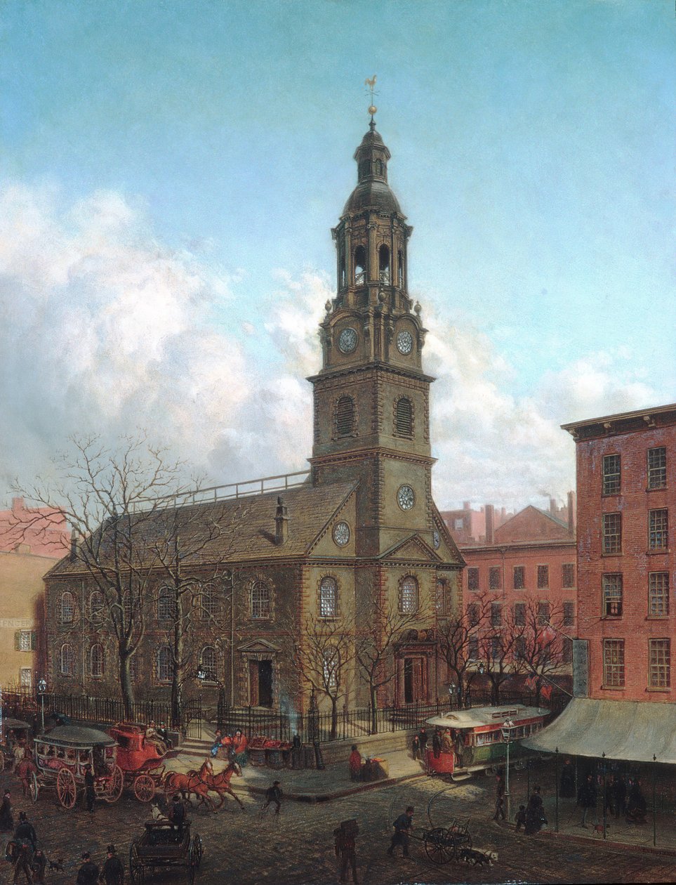 The North Dutch Church, Fulton and William Streets, New York, 1869. av Edward Lamson Henry