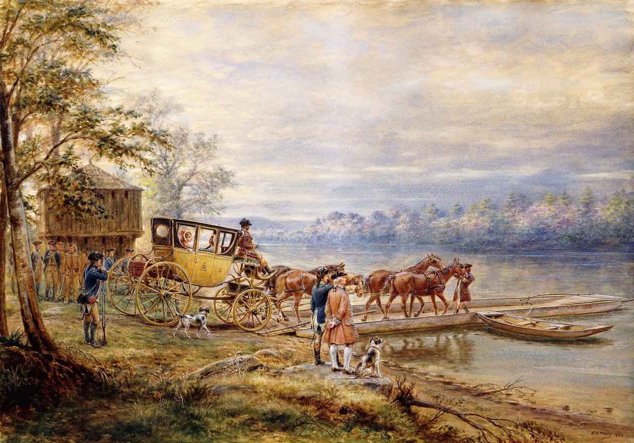 Venter på fergen, 1902 av Edward Lamson Henry