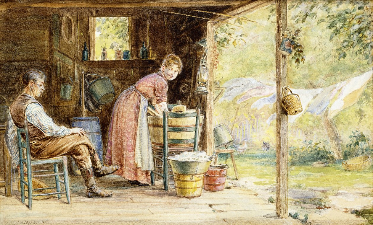 Vaskedagen, 1890 av Edward Lamson Henry