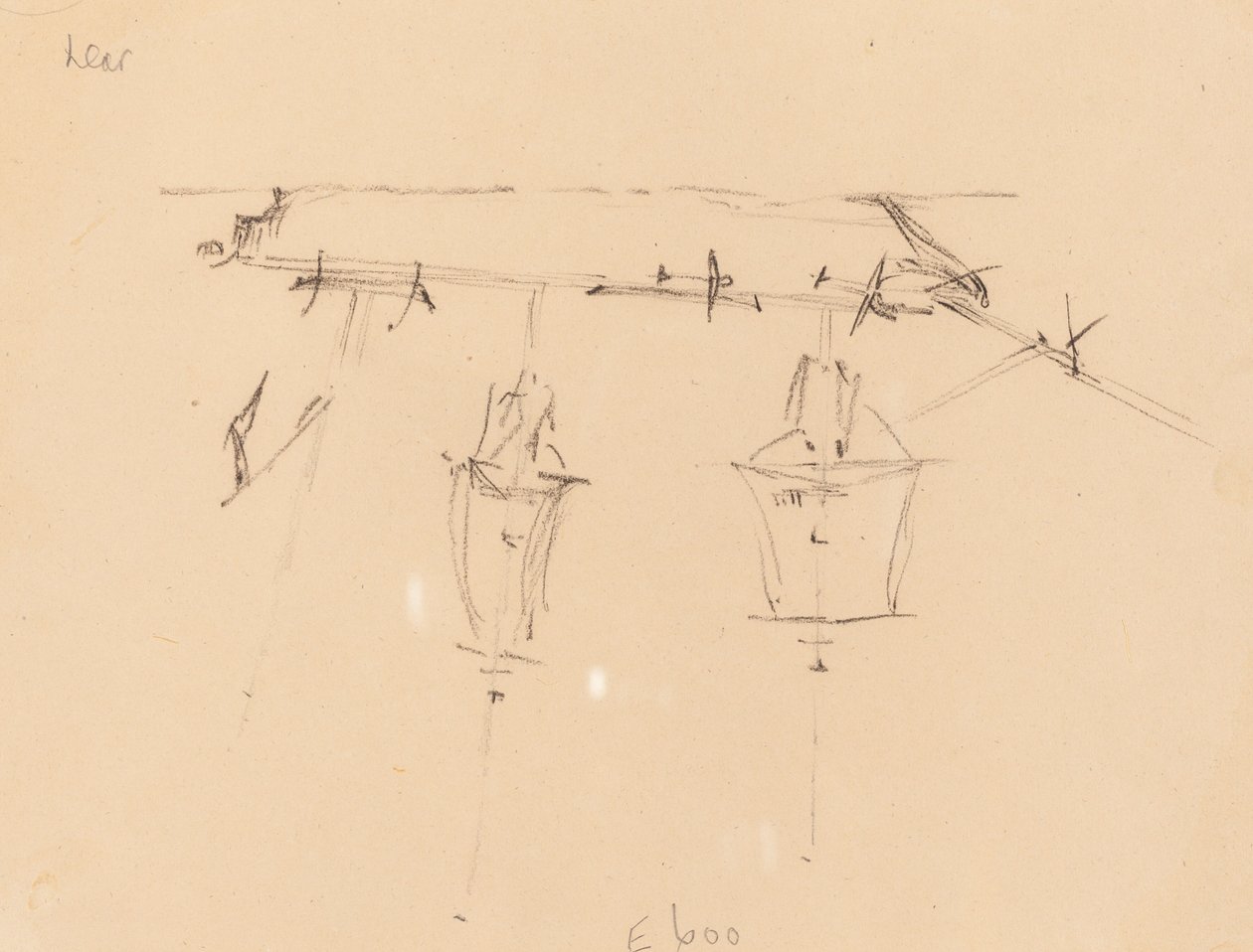 Et seilskip [verso] av Edward Lear