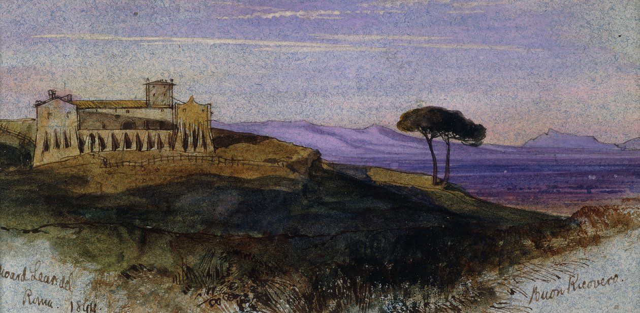 En utsikt i den romerske Campagna, 1844 av Edward Lear
