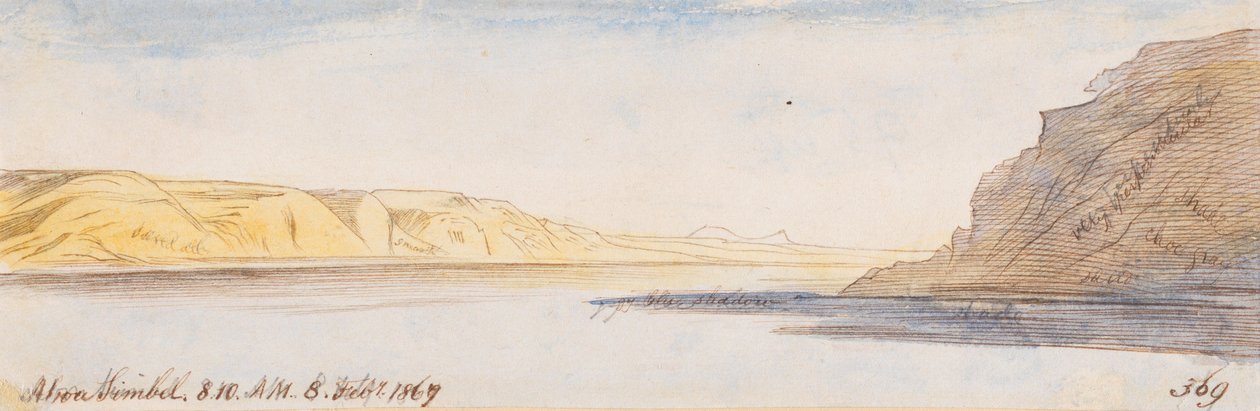 Abou Simbel; kl. 08.10, 8. februar 1867 (369) av Edward Lear