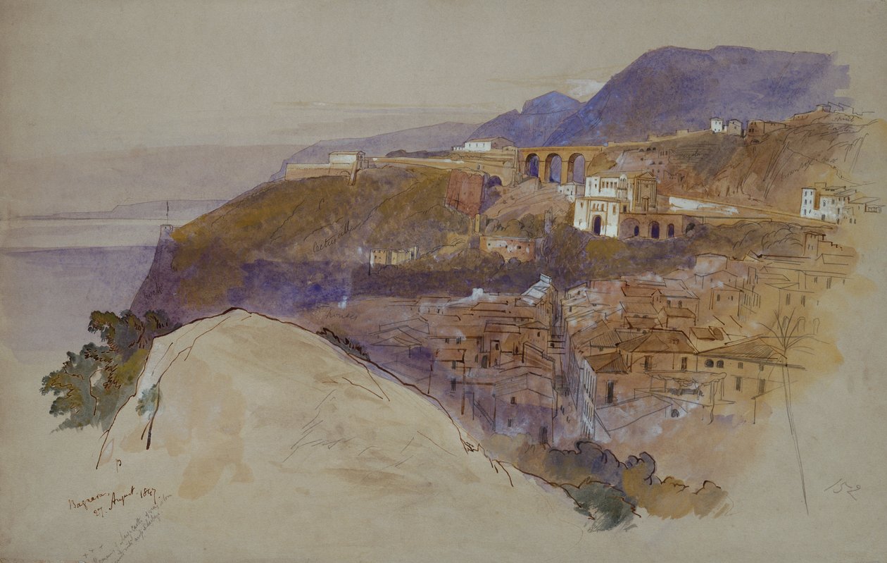 Bagnara over Messinastredet av Edward Lear