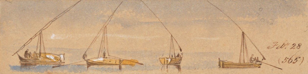 Båter (Dahabeahs); 28. februar [1867] (565) av Edward Lear
