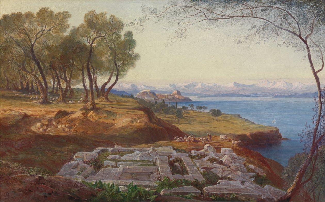 Korfu fra Ascension, ca. 1860. av Edward Lear