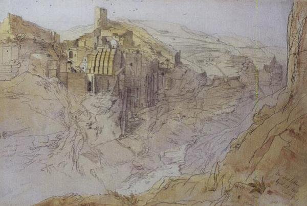 Dar Mar Sabbas, Palestina av Edward Lear