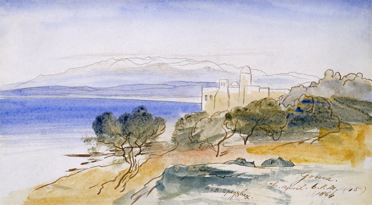 Gonia, 1864 (penn og blekk og wc på papir) av Edward Lear
