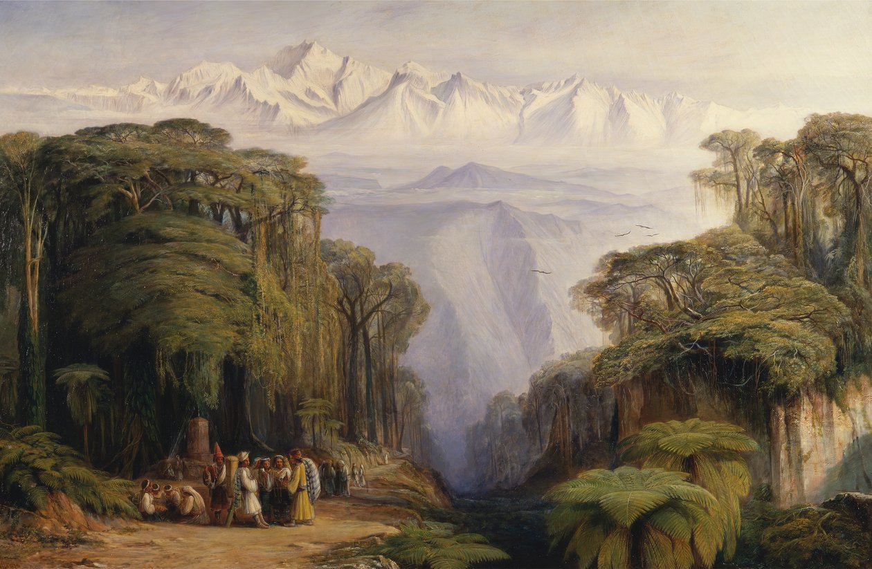 Kanchenjunga fra Darjeeling, India, 1879. av Edward Lear