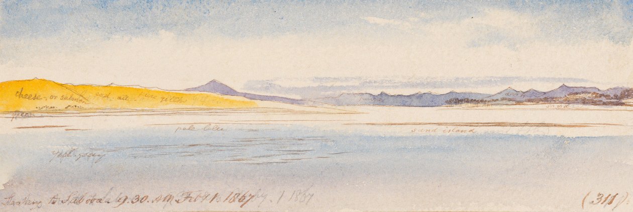 Med blikket rettet mot Sabooa; kl. 09.30, 1. februar 1867 (311) av Edward Lear