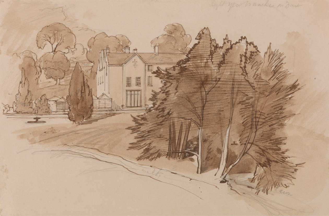Manor (Knowsley Lane?) av Edward Lear