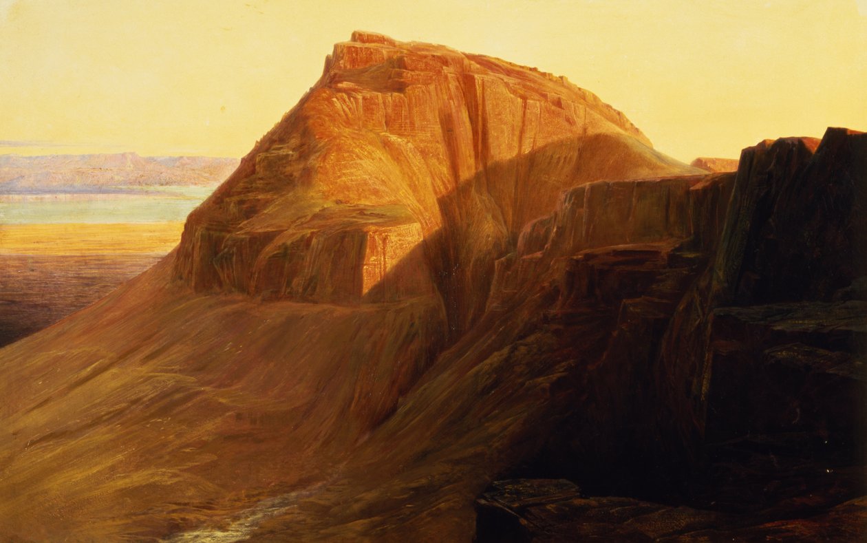 Masada eller Sebbeh ved Dødehavet, 1858 av Edward Lear