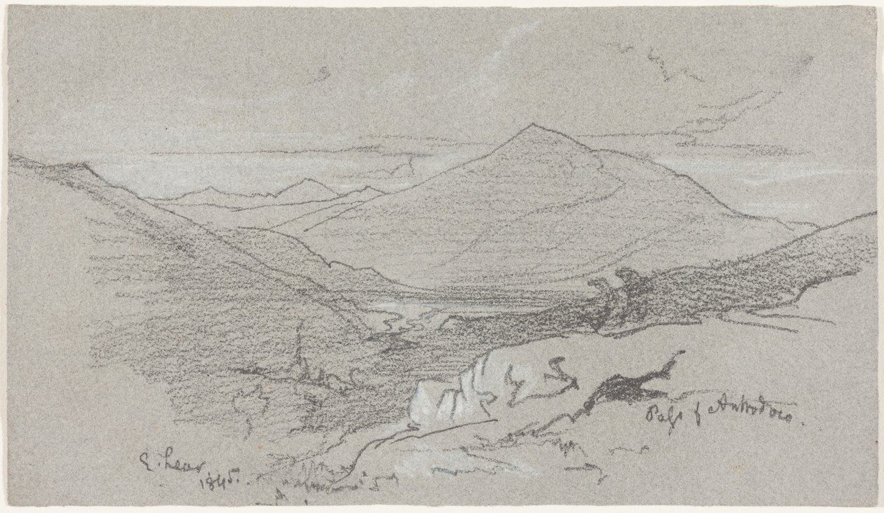 Utsikt over fjellene fra Antrodoco av Edward Lear