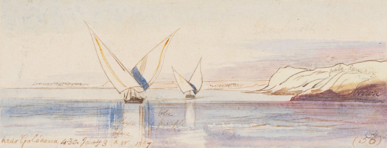 I nærheten av Golosana[sic]; kl. 16.30, 3. januar 1867 (56) av Edward Lear