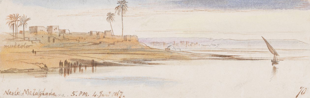 Nesle Melaghara; 5:00 P.M., 4 Jan. 1867 (70) av Edward Lear