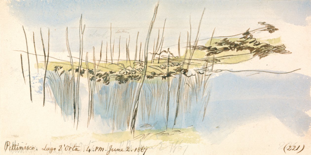 Pettenasco, Orta-sjøen, kl. 16.00, 2. juni 1867 (221) av Edward Lear