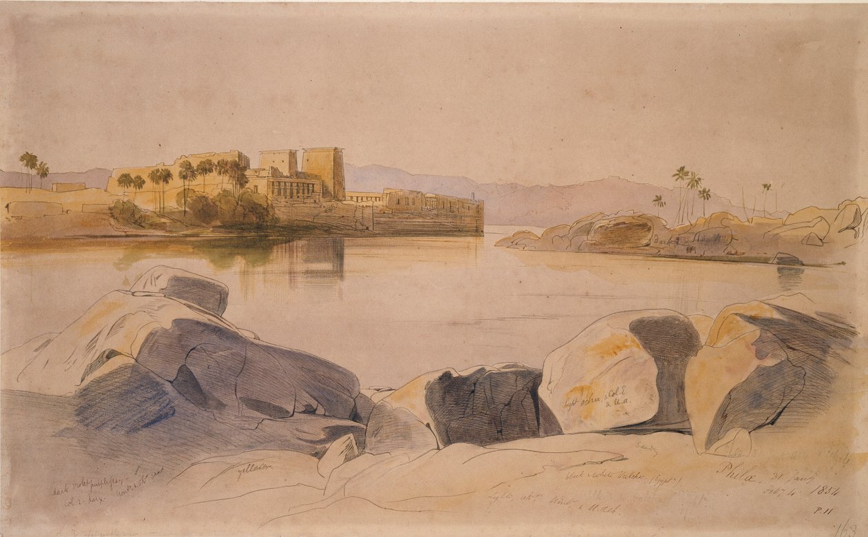 Philae, Egypt, 1854 av Edward Lear