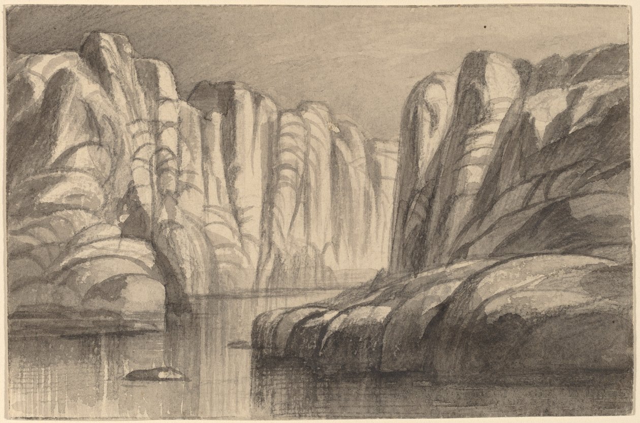 Elv som slynger seg gjennom en klippeformasjon (Philae, Egypt) av Edward Lear