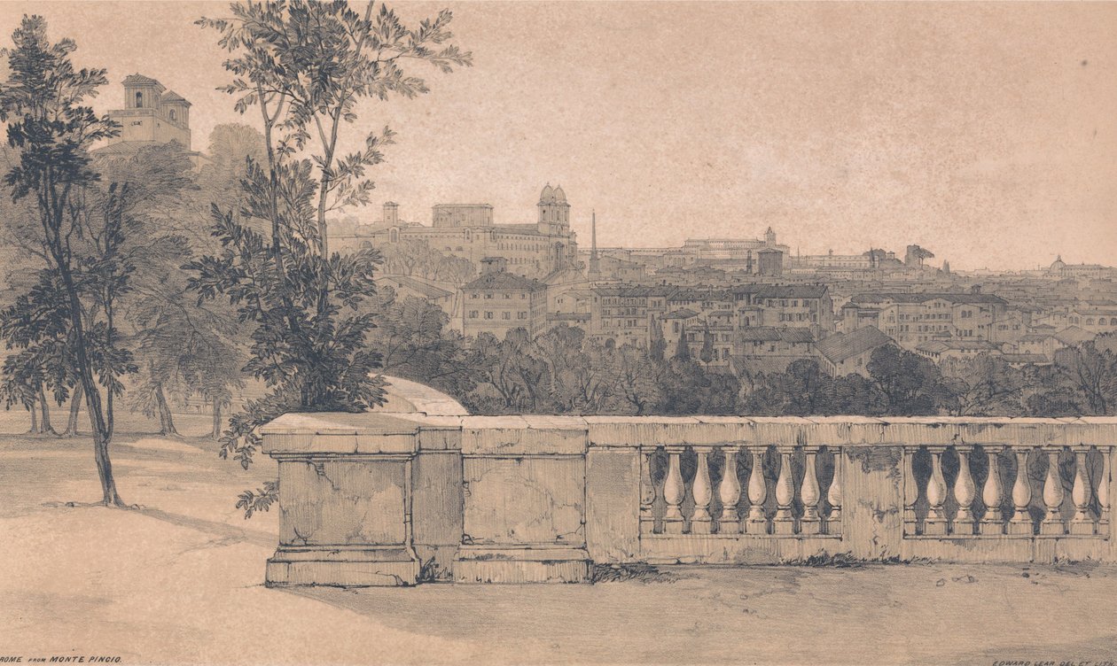 Roma sett fra Monte Pincio av Edward Lear