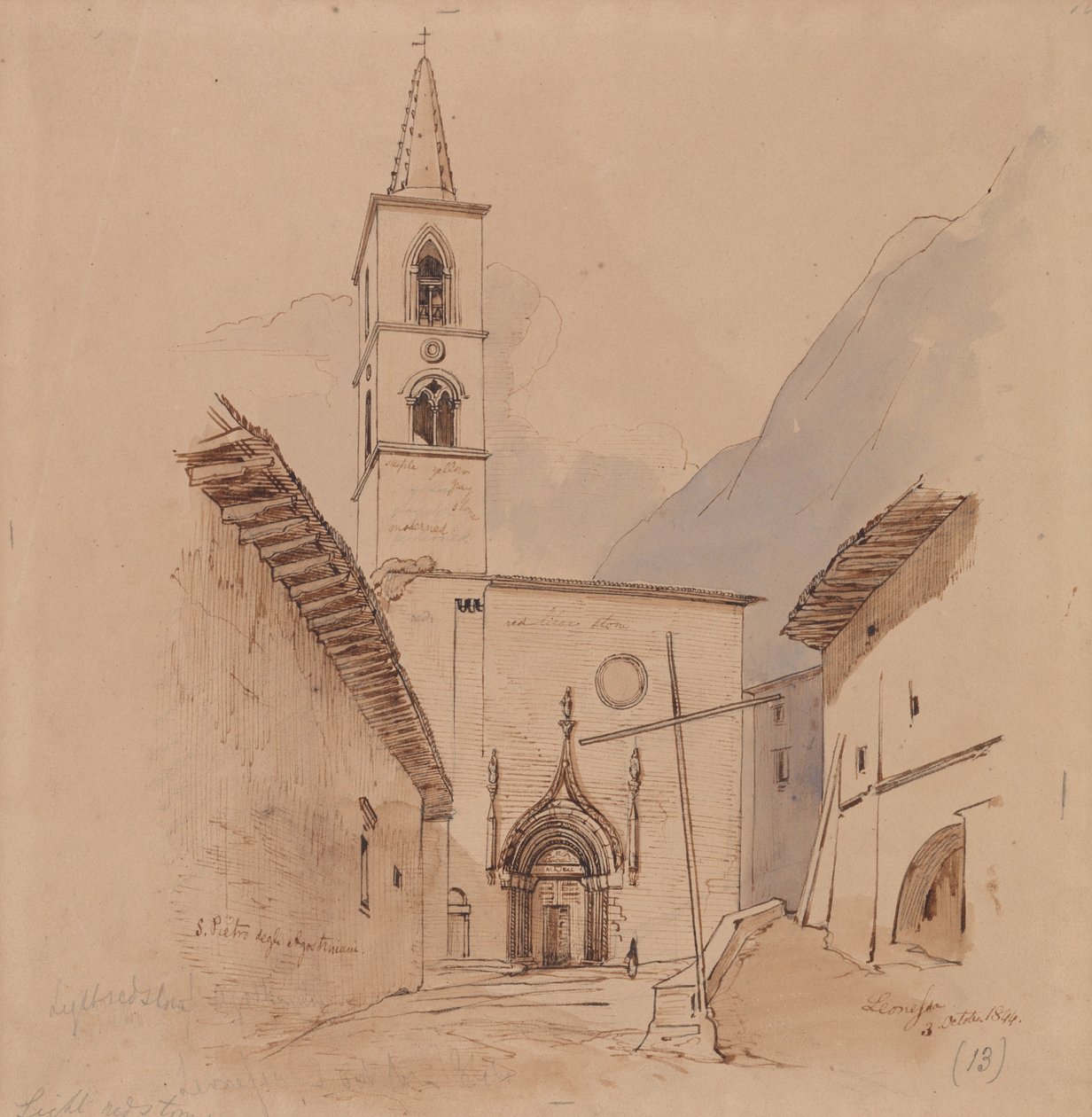 S. Pietro Degli Agostiniani. Leonessa. av Edward Lear