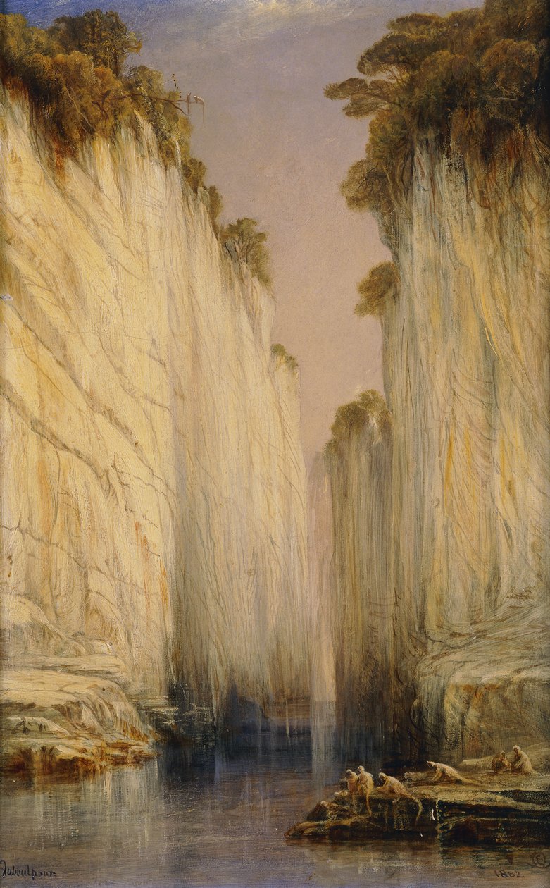 The Marble Rocks - Nerbudda Jubbulpore, 1882 av Edward Lear