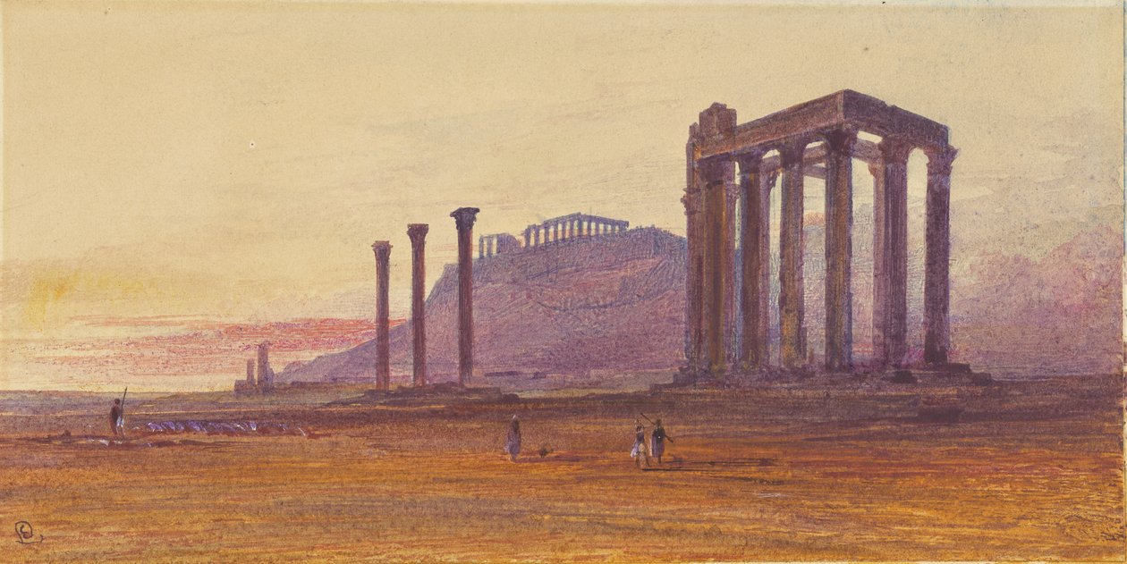 Zeus-tempelet i Olympia, Hellas av Edward Lear