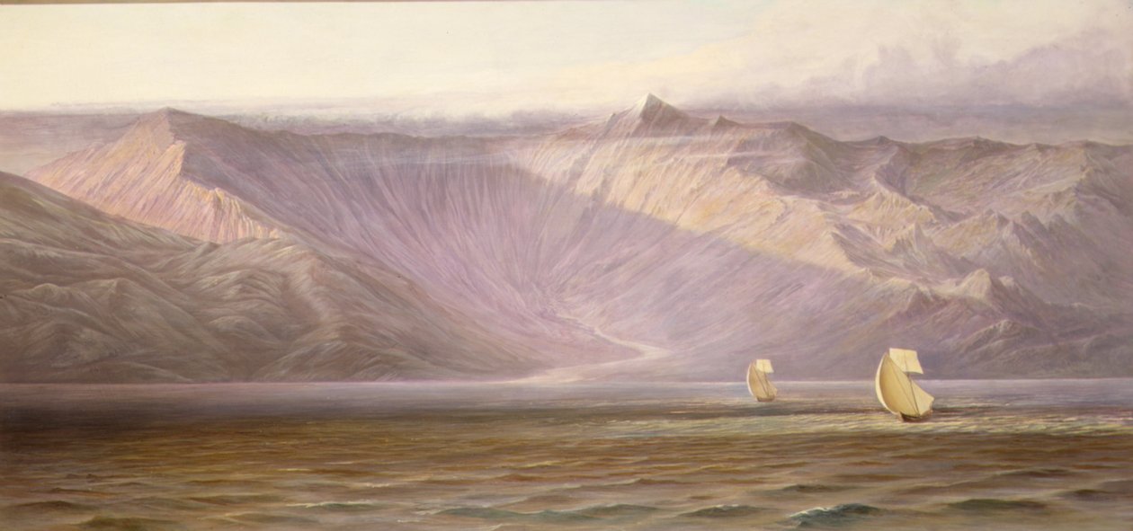 De enorme Akrokeraunian Walls, The Coast of Albania (olje på lerret) av Edward Lear