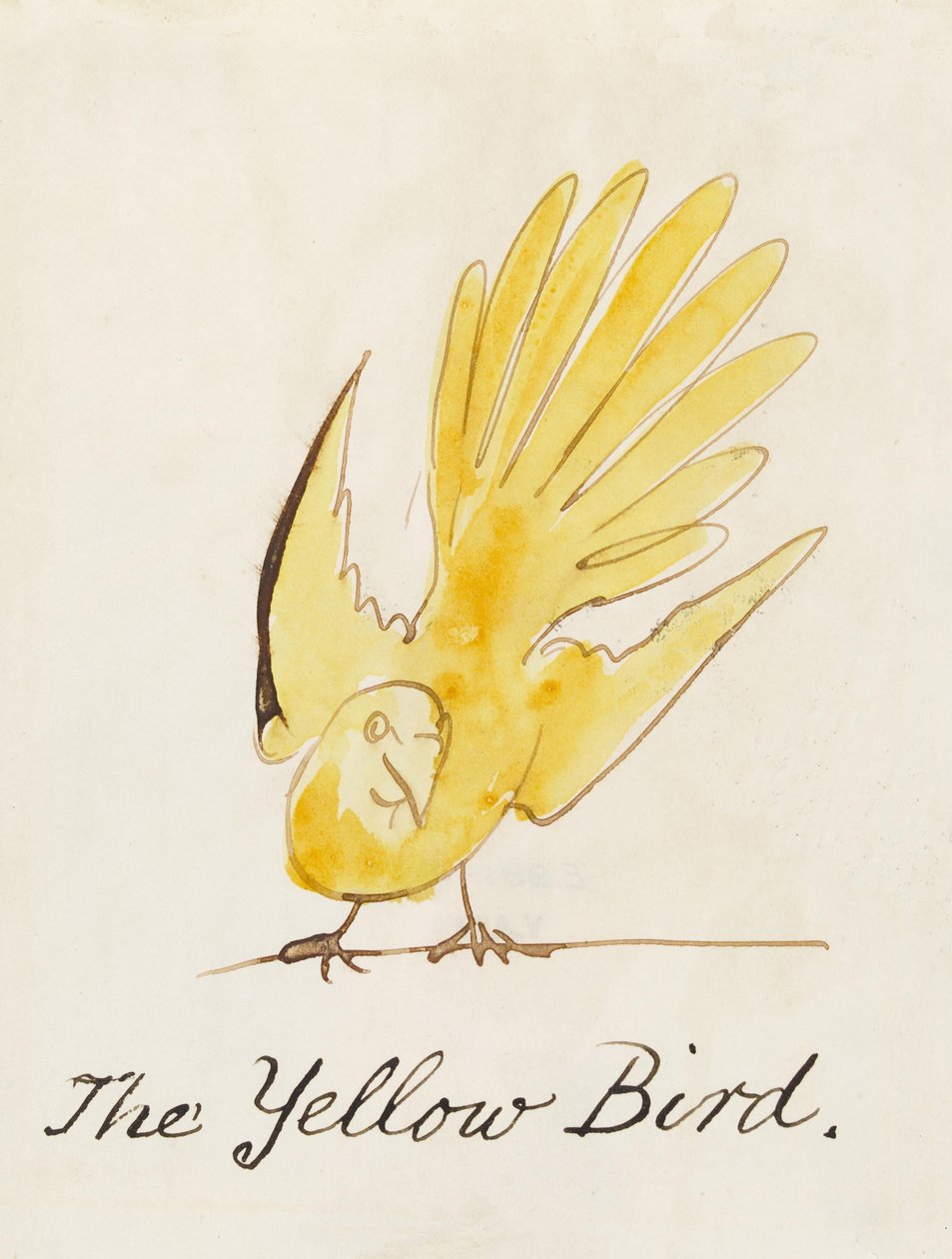 The Yellow Bird, fra "Seksten tegninger av tegneserier" av Edward Lear