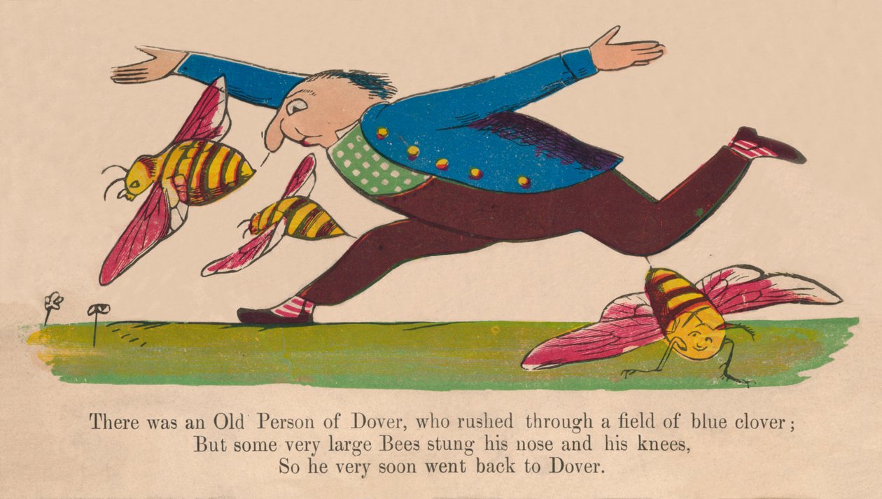 Det var en gammel person fra Dover..., ca 1840-tallet. av Edward Lear