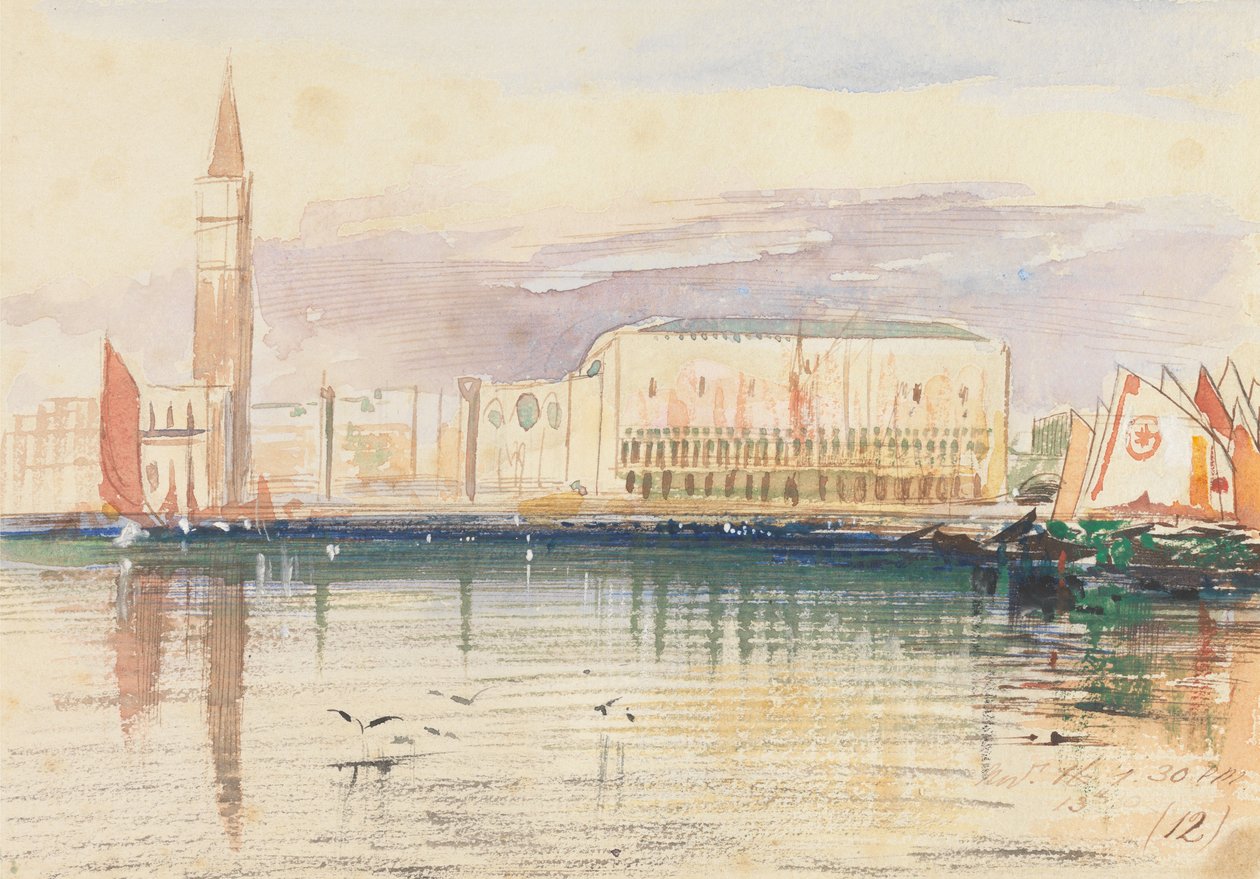 Venezia, Dogepalasset av Edward Lear