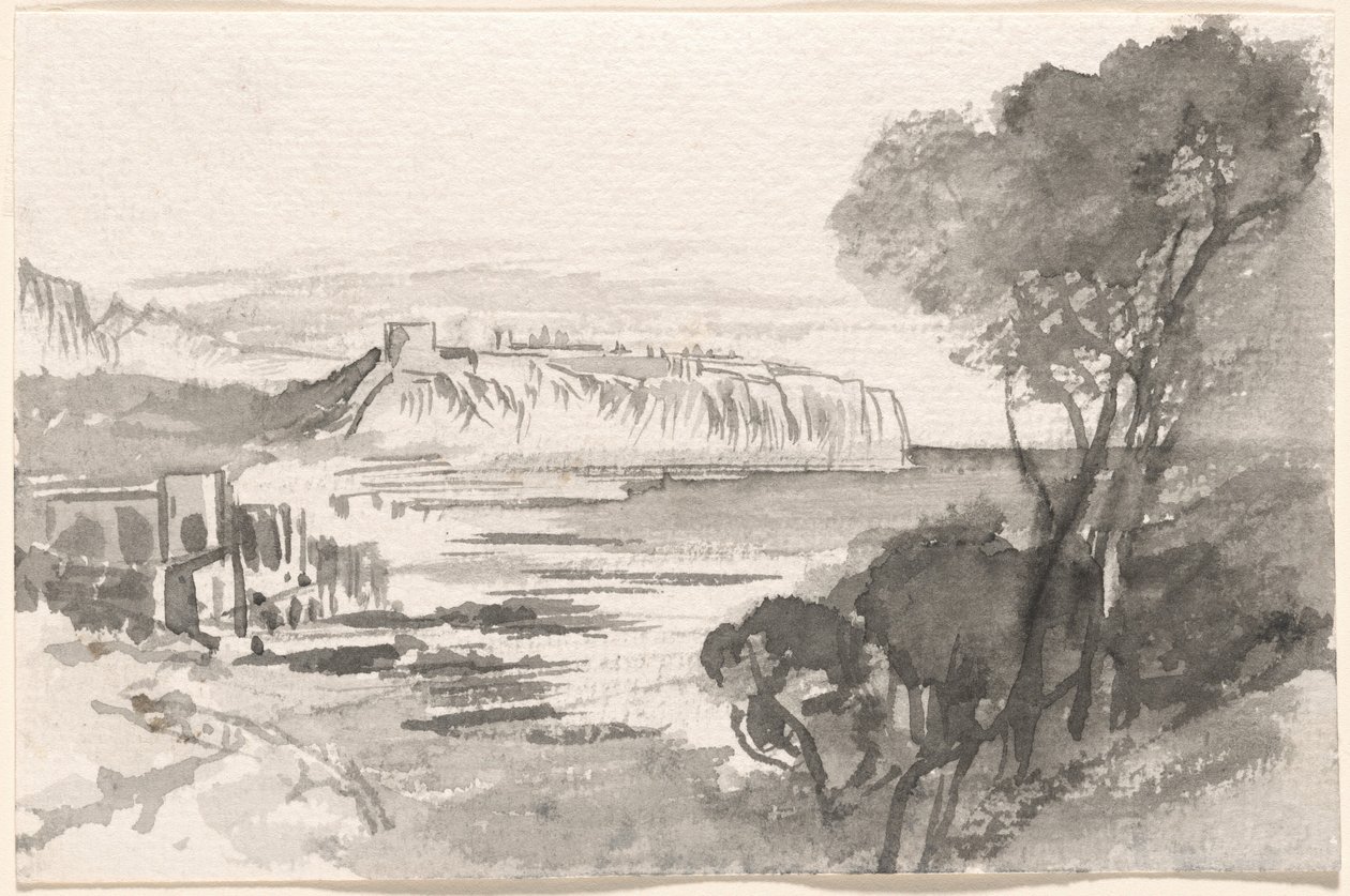 Utsikt over en bukt i Monaco, 18841885. av Edward Lear
