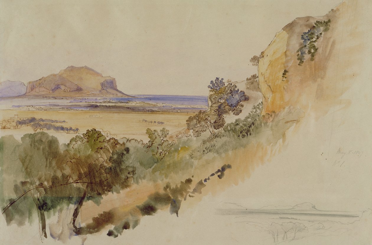 Utsikt nær Palermo av Edward Lear