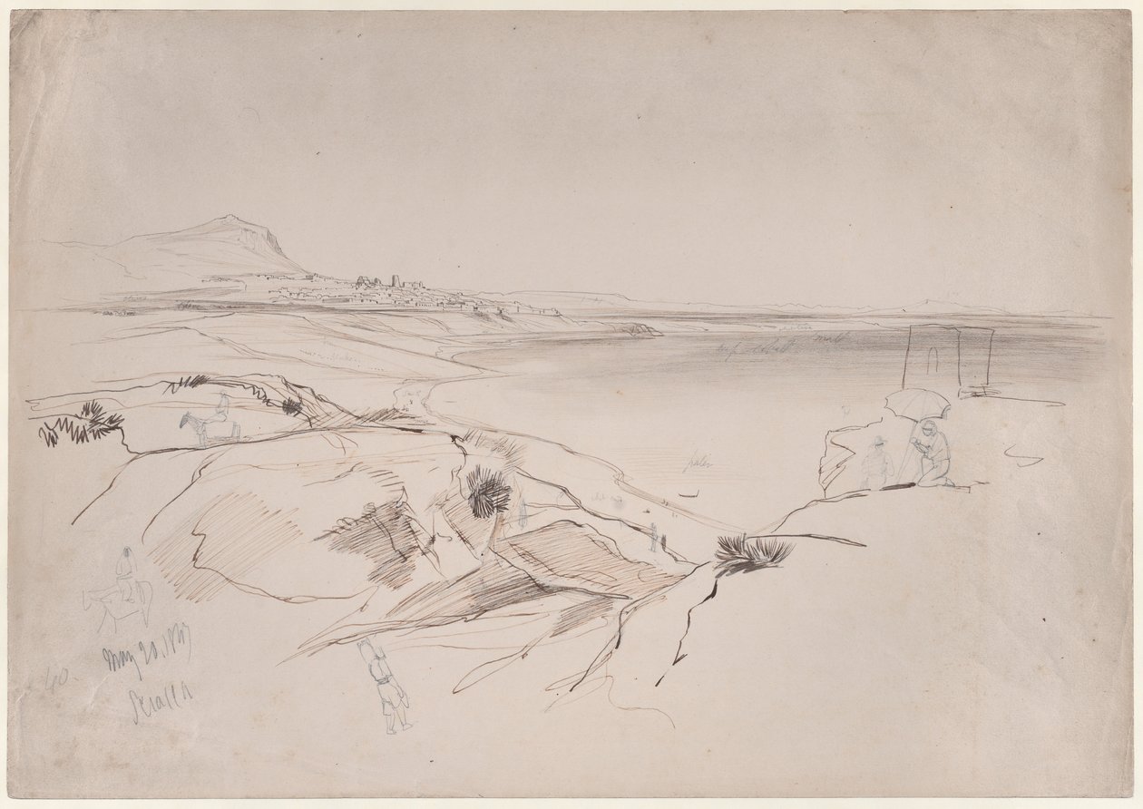 Utsikt over Sciacca på Sicilia av Edward Lear