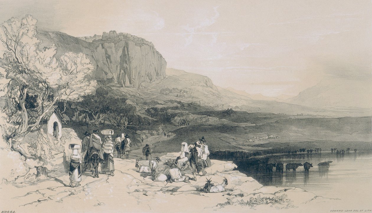 Utsikt i Roma og omegn: utsikt over Norba av Edward Lear